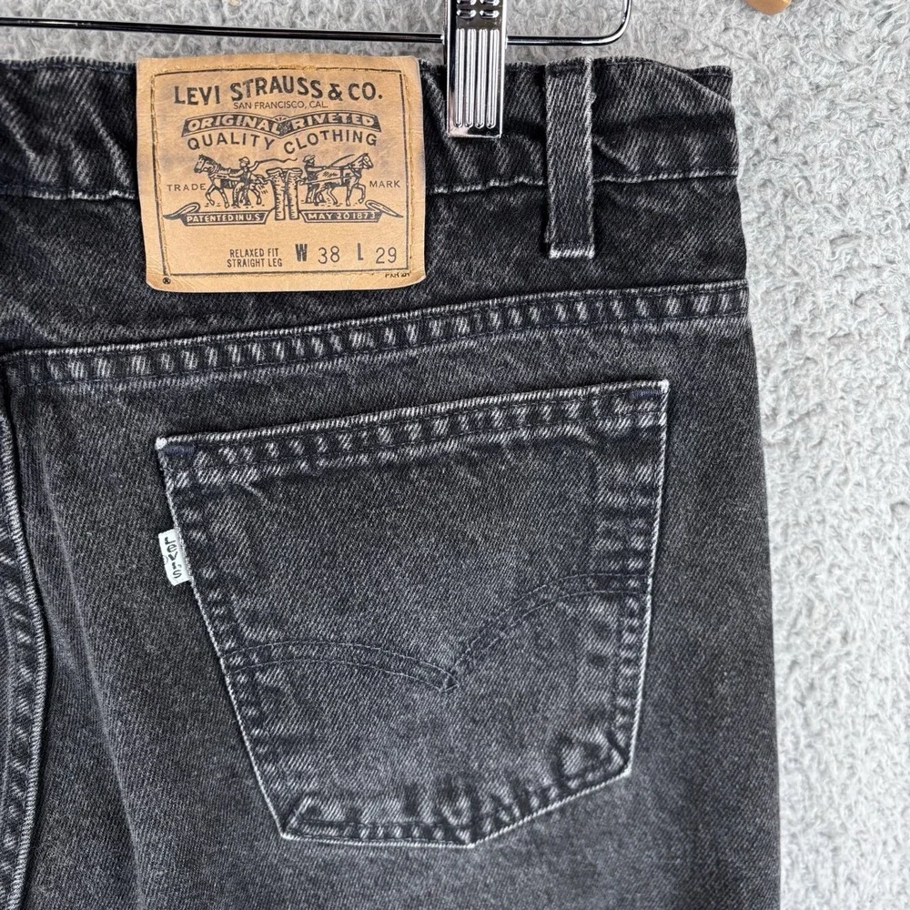 Vintage Levis 550 Jeans Mens 36x29 Faded Black 80s Made USA Relaxed Straight Leg